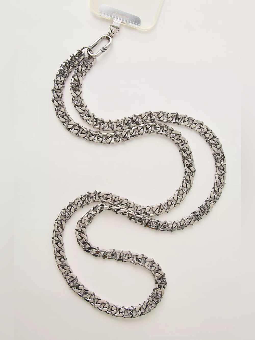 NWT FREE PEOPLE Chunky Chain Phone Crossbody | Rhodium MSRP $48